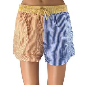 Solid & Striped Women's Multicolor Striped High Rise Colorblock Mini Shorts M